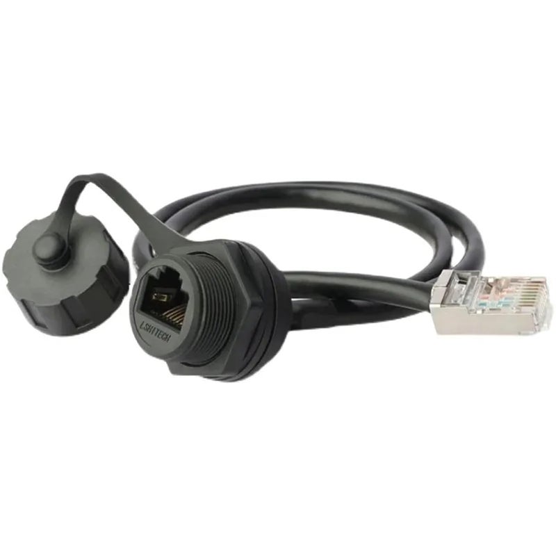 Cat6 RJ45 Waterproof Connector 8P8C Network Cable Adapter 0 3m Cable Plastic Nut - Image 3